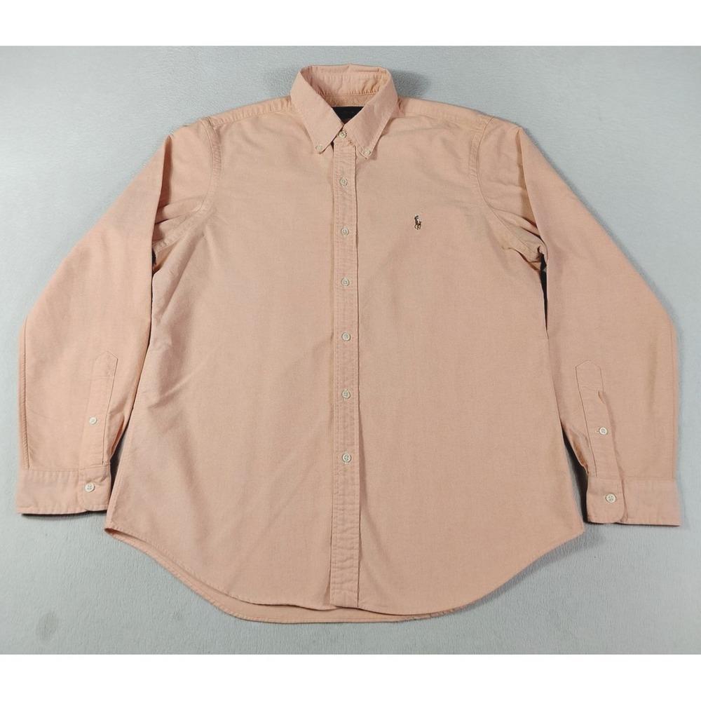 Ralph Lauren Shirt Mens Large Pink Twill Long Sleeve Button Down Casual Career